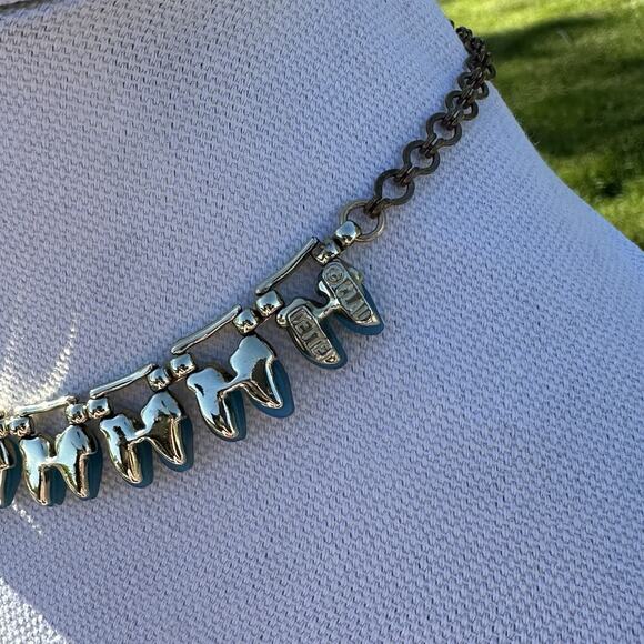 Vintage 50s Claudette Aqua Blue Thermoset Necklace Signed - Picture 7 of 8